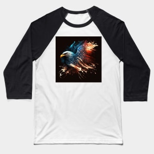 American Eagle and Flag Abstract Art Baseball T-Shirt